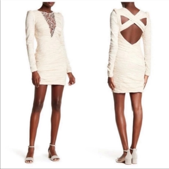 🔮EPIC & RARE🔮Free People Chic 80’s 90’s Rocker Vibe Sequin Lace Bodycon Dress - Picture 11 of 16